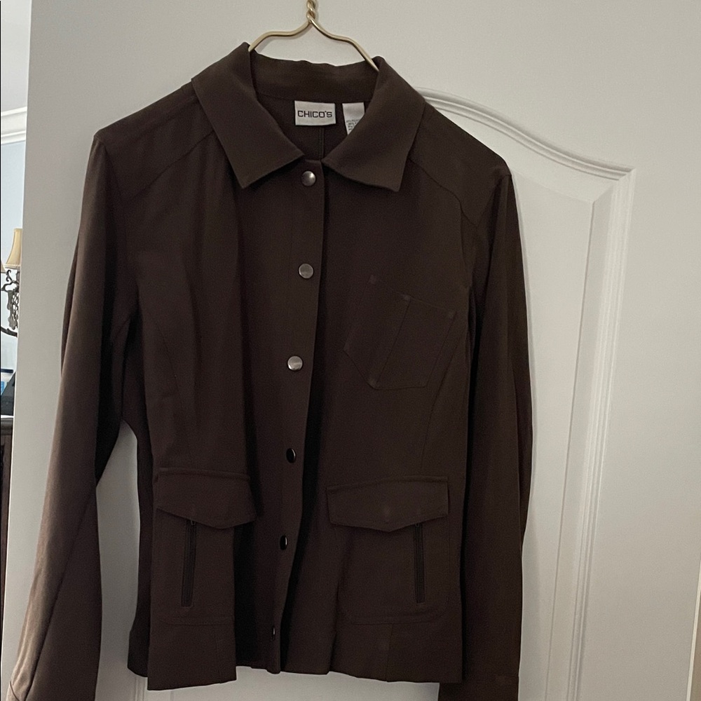 Chico's Dark Brown Utility Jacket